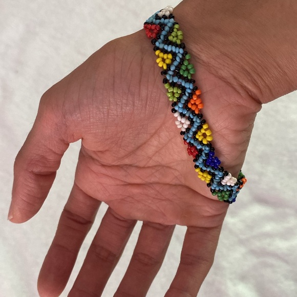 Beaded colourful tribal? anklet / bracelet - Picture 5 of 12